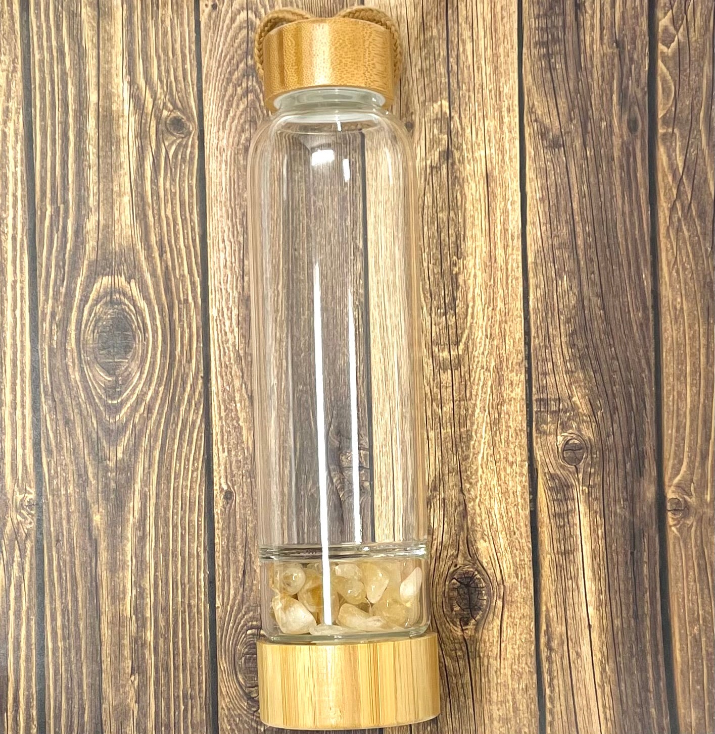 Title: “Crystal Bamboo Water Bottles - Infuse Your Water with Healing Gemstones!”