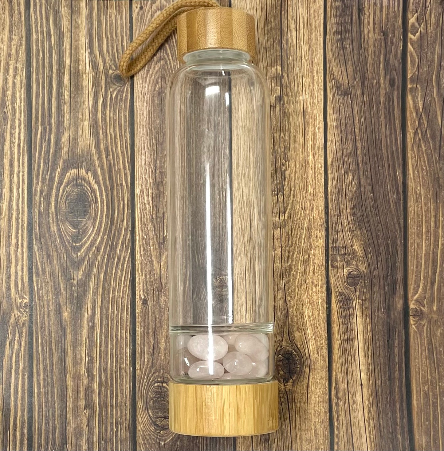 Title: “Crystal Bamboo Water Bottles - Infuse Your Water with Healing Gemstones!”
