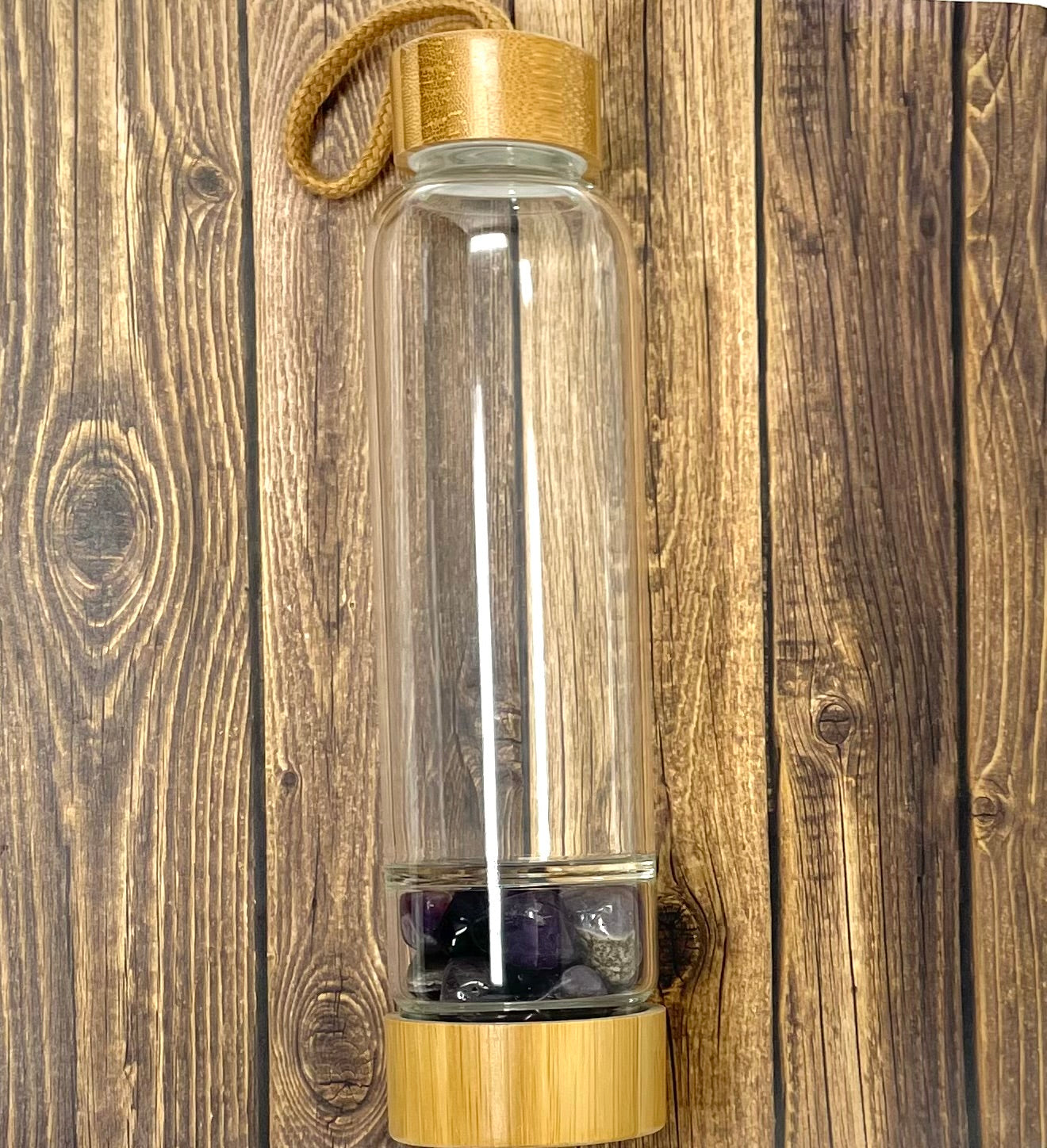 Title: “Crystal Bamboo Water Bottles - Infuse Your Water with Healing Gemstones!”
