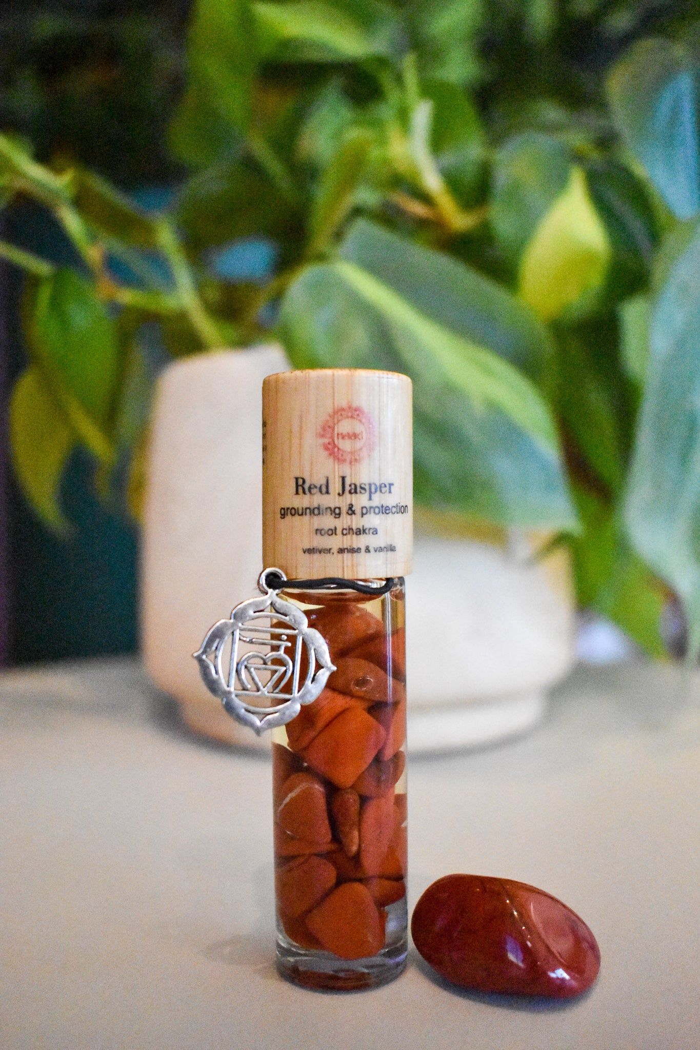 Red Jasper Gemstone Essential Oil Roll-on