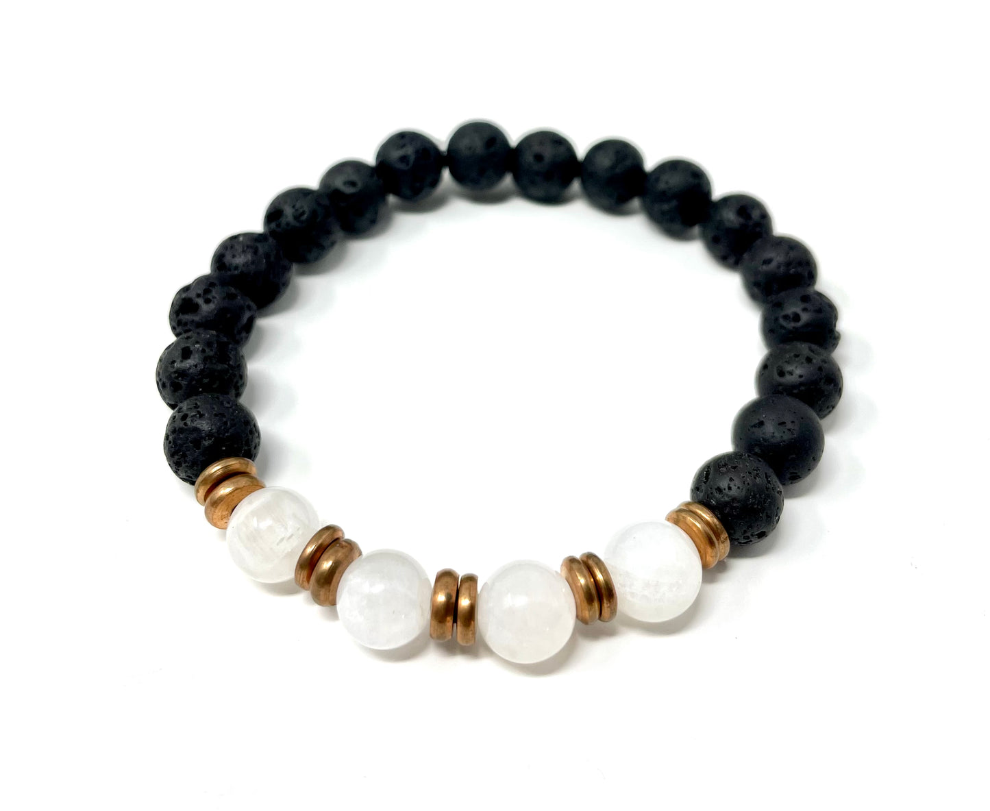 Moonstone Lava Beads Diffusing Bracelet