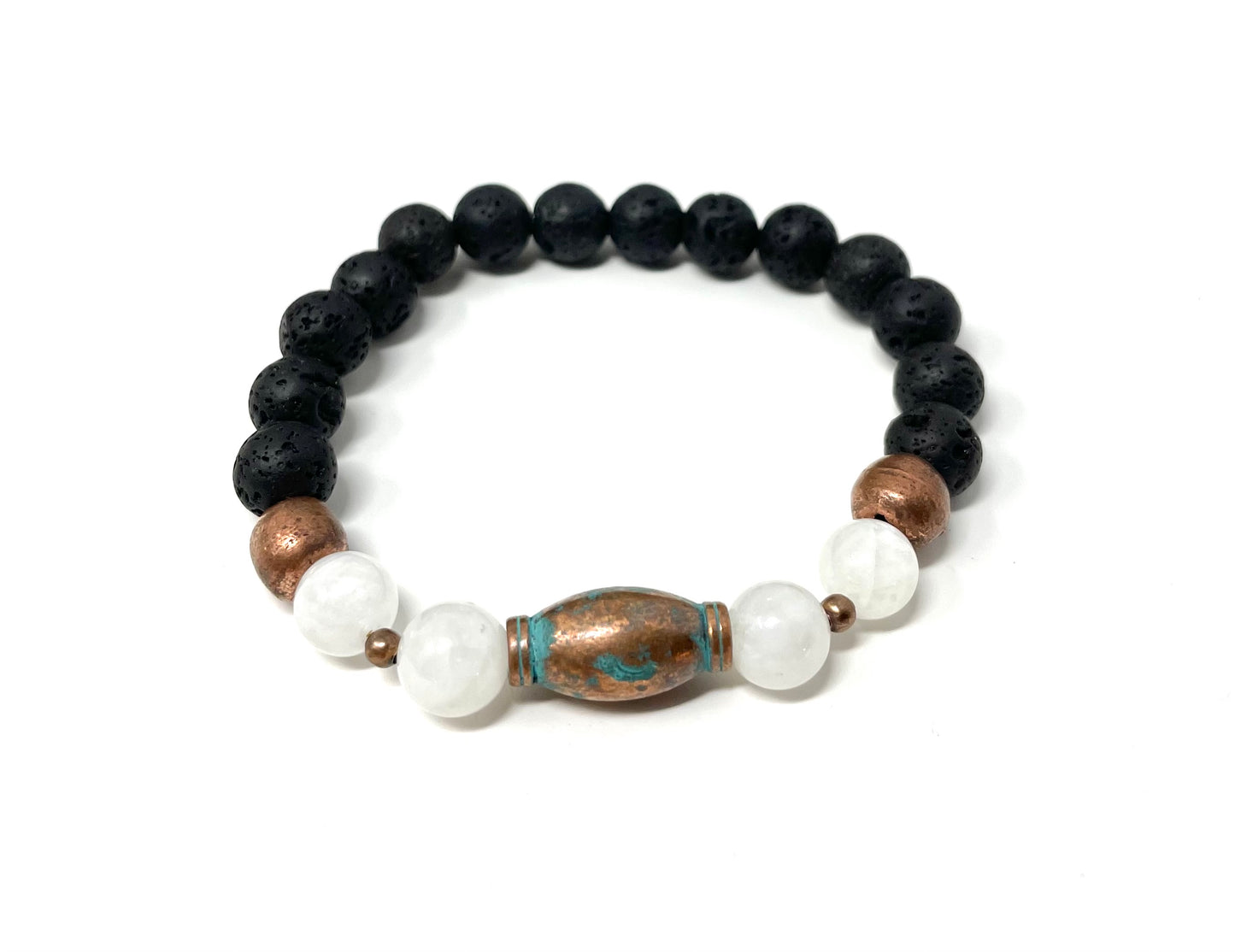 Moonstone Lava Beads Diffusing Bracelet
