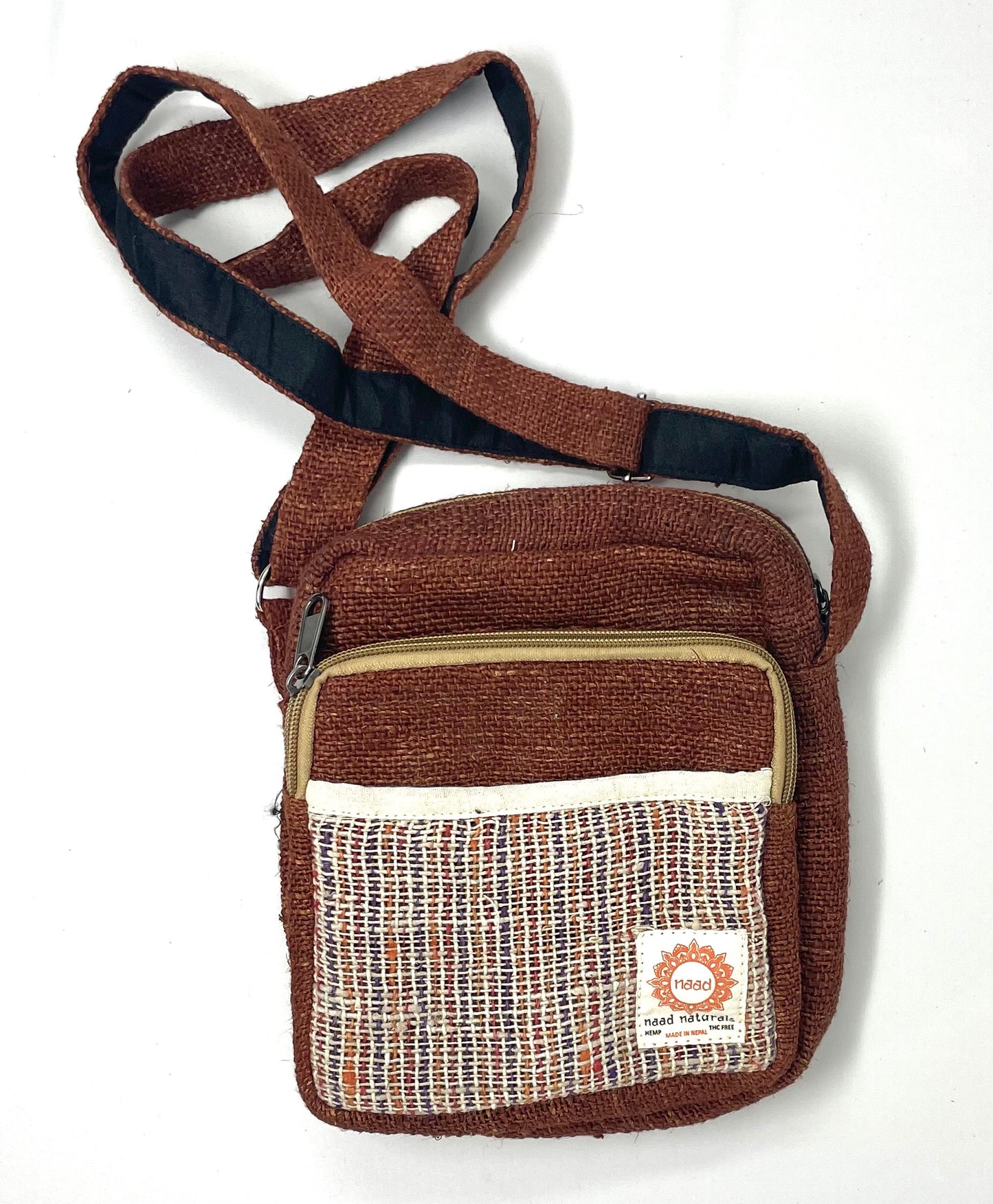 Boho/hippie small crossbody hemp bag