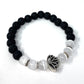Selenite Gemstone Essential Oil Diffusing Lava Bead Bracelet