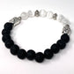 Selenite Gemstone Essential Oil Diffusing Lava Bead Bracelet