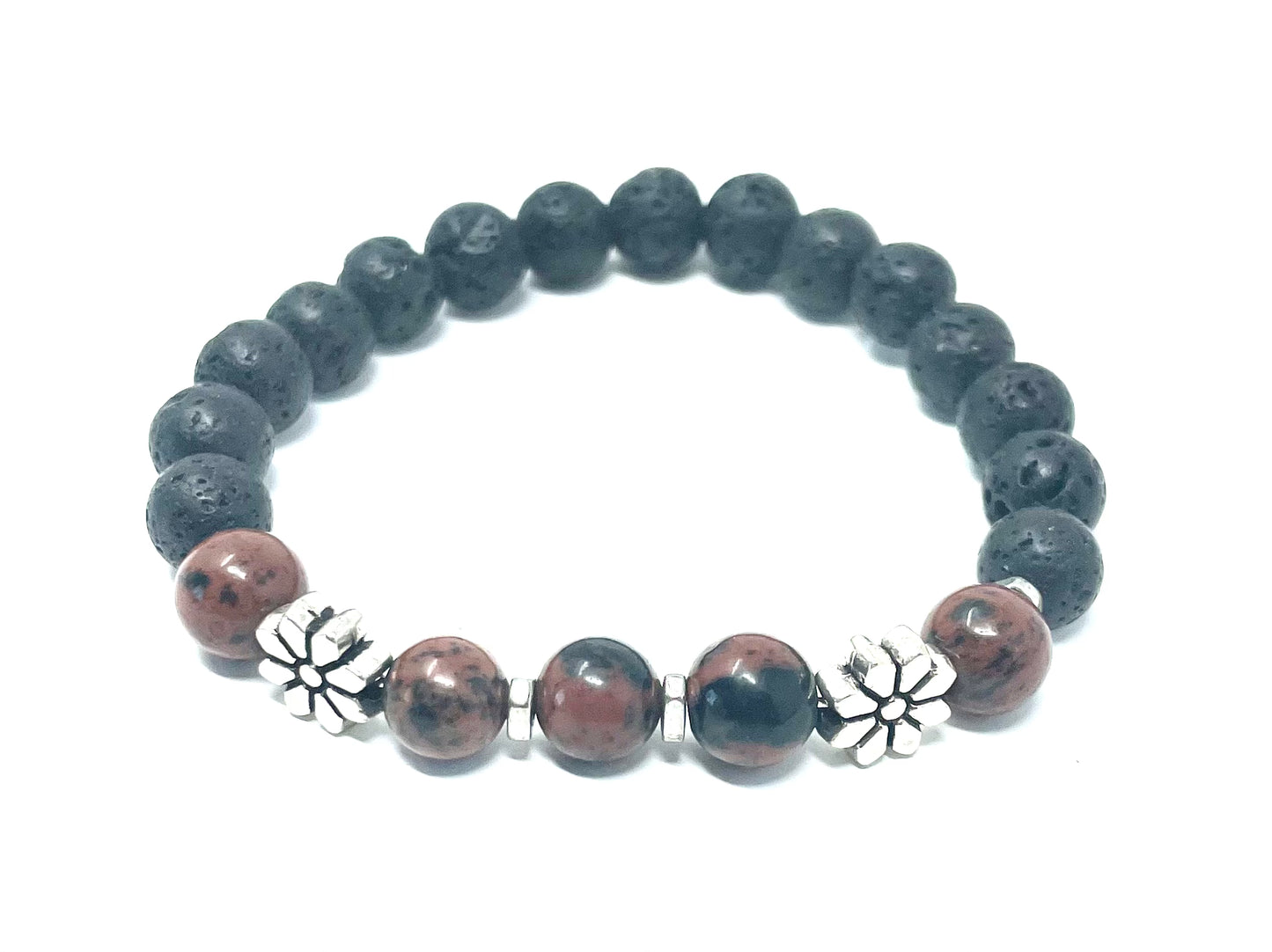 Mahogany Obsidian Lava Beads Diffusing Bracelet