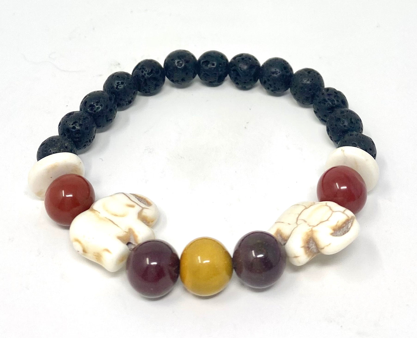 Mookaite Jasper Lava Beads Diffusing Bracelet