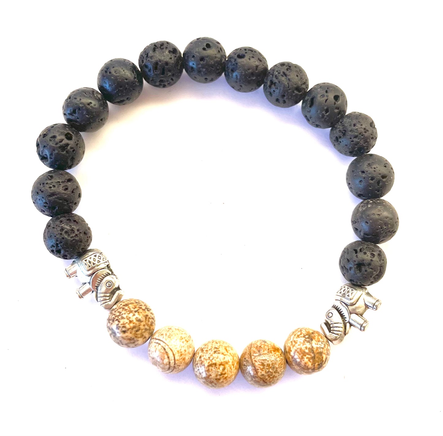 Picture Jasper Lava Beads Diffusing Bracelet