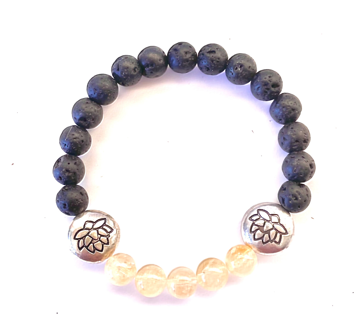 Citrine Lava Beads Diffusing Bracelet