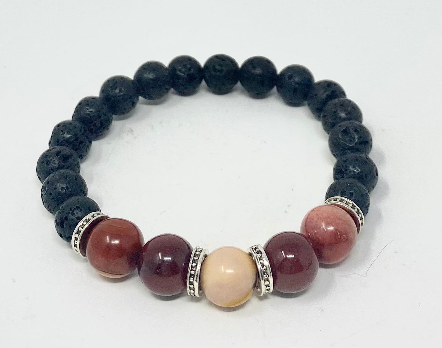 Mookaite Jasper Lava Beads Diffusing Bracelet