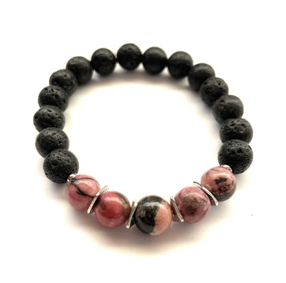 Rhodonite Essential Oil Diffusing Bracelet