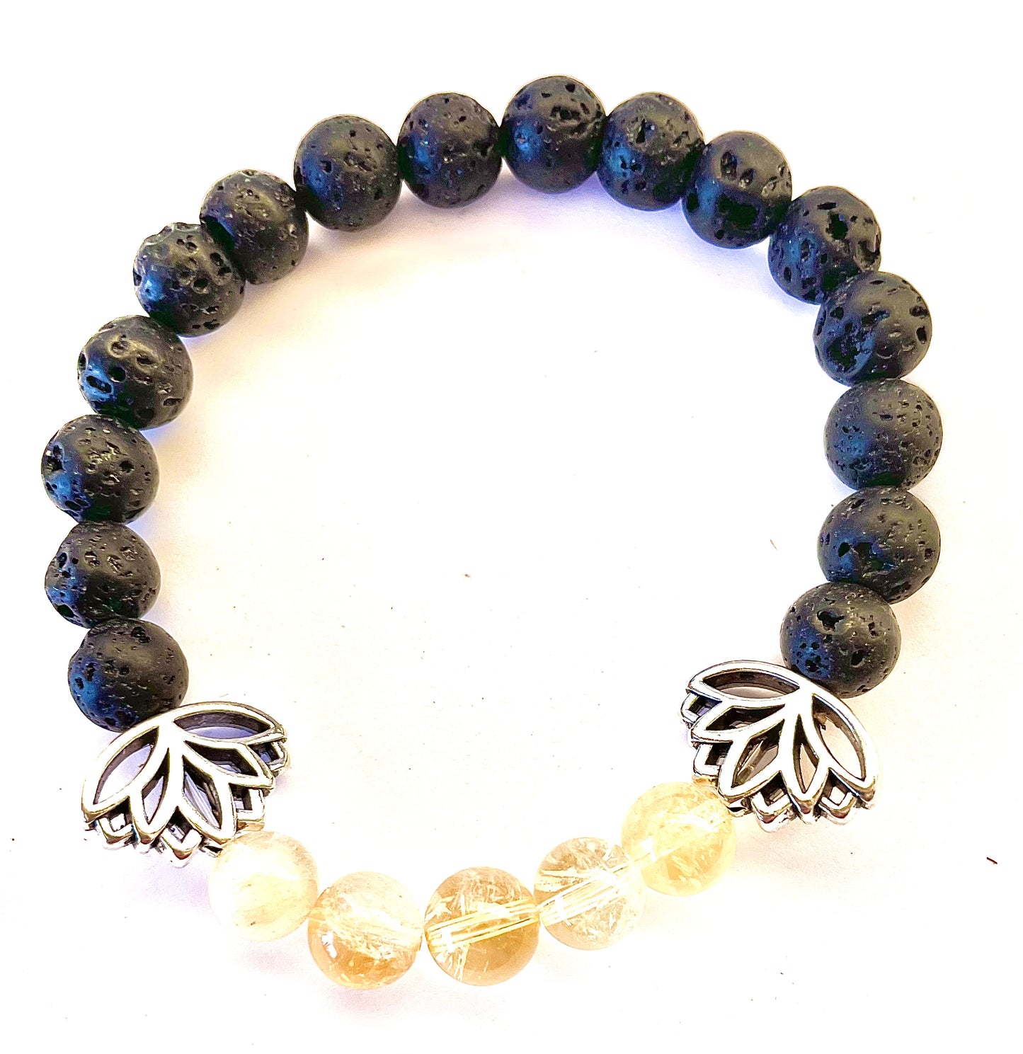 Citrine Lava Beads Diffusing Bracelet