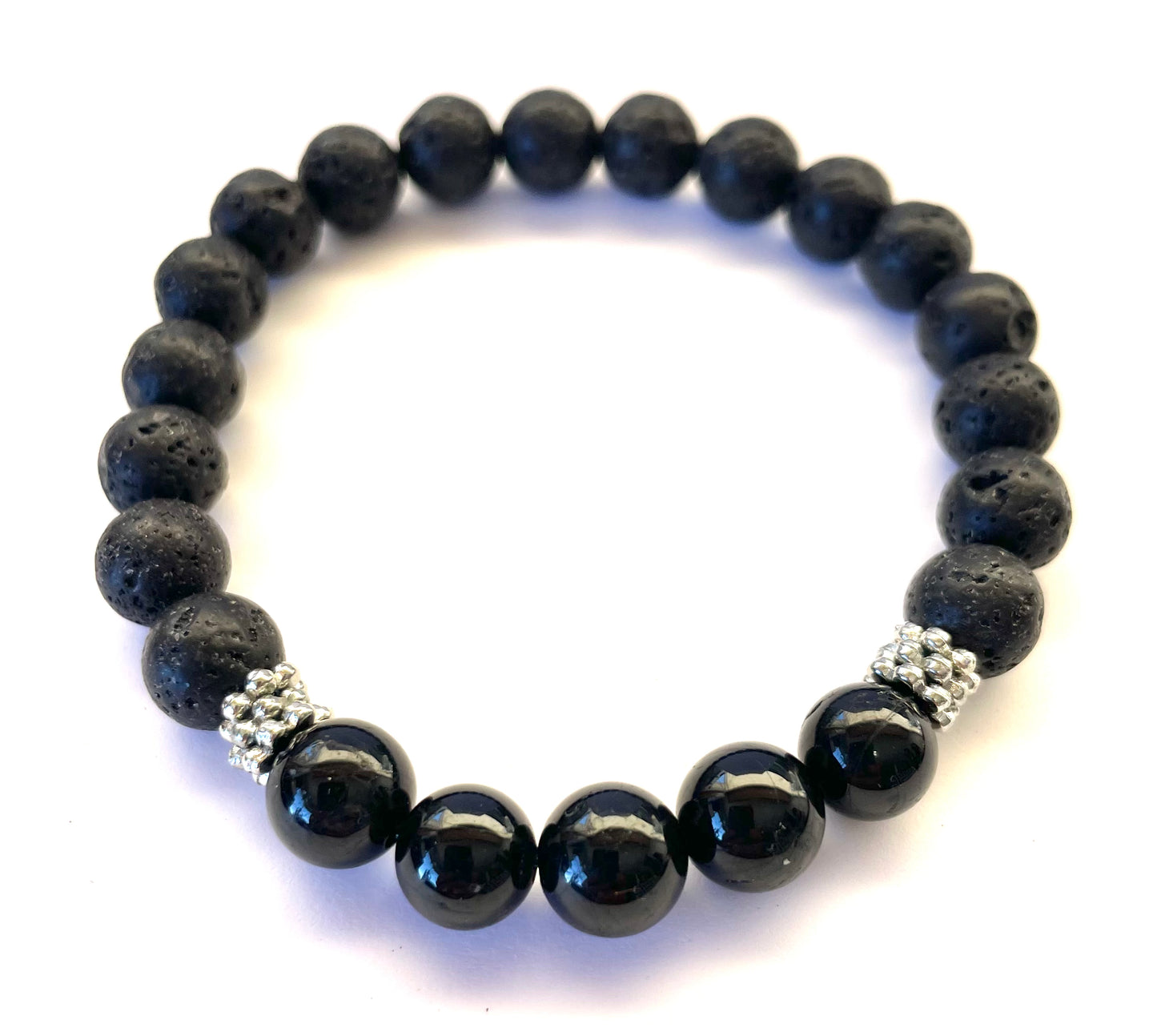 Black Tourmaline Lava Beads Diffusing Bracelet