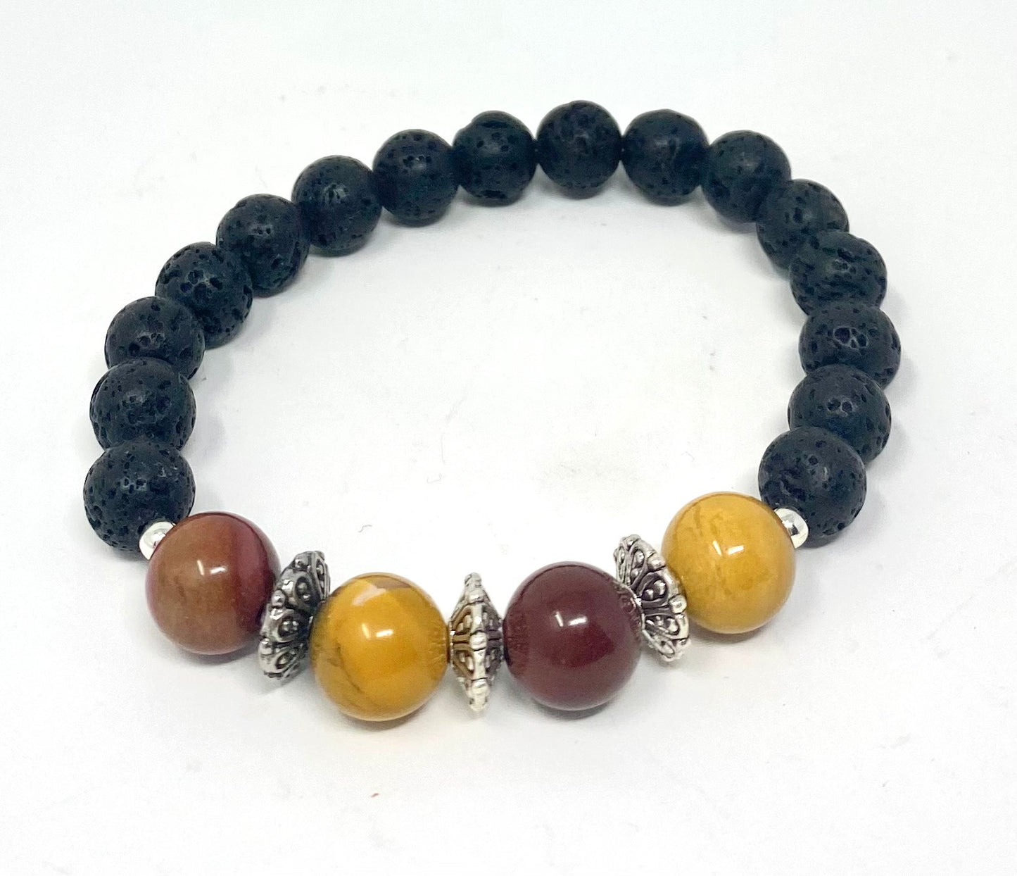 Mookaite Jasper Lava Beads Diffusing Bracelet