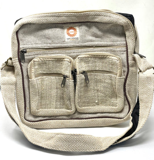 Hemp bag with 2 front pockets