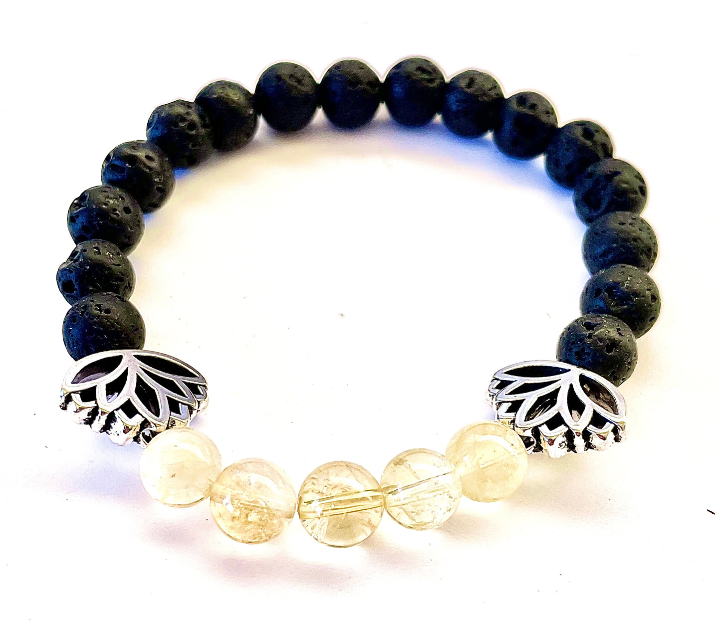 Citrine Lava Beads Diffusing Bracelet