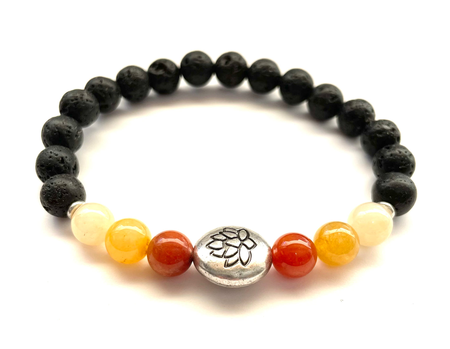 Red Jade Lava Beads Diffusing Bracelet