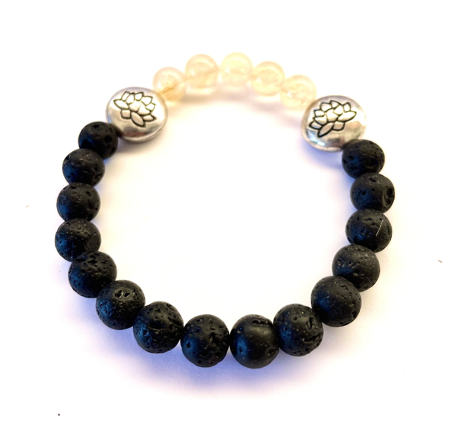 Citrine Lava Beads Diffusing Bracelet