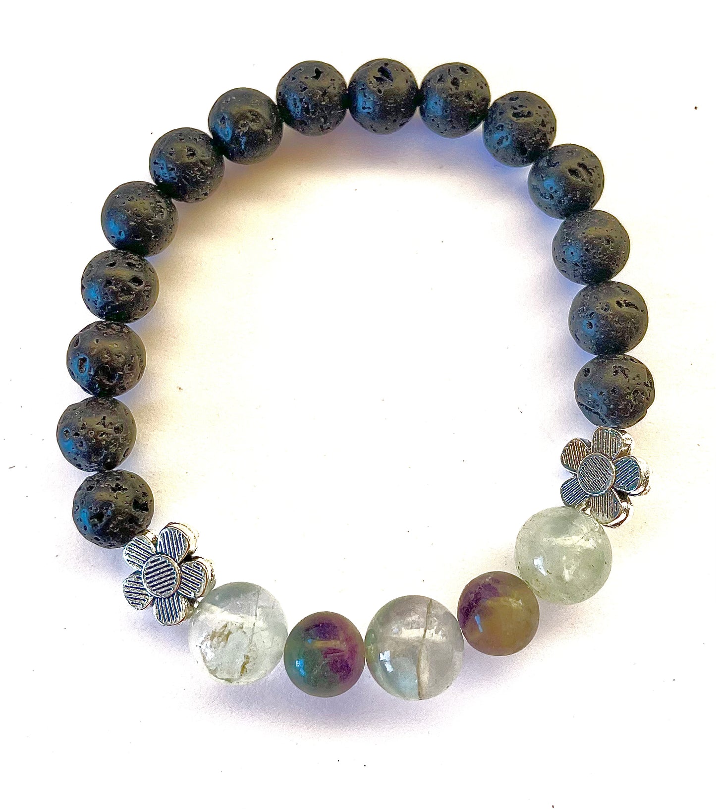 Fluorite Lava Beads Diffusing Bracelet