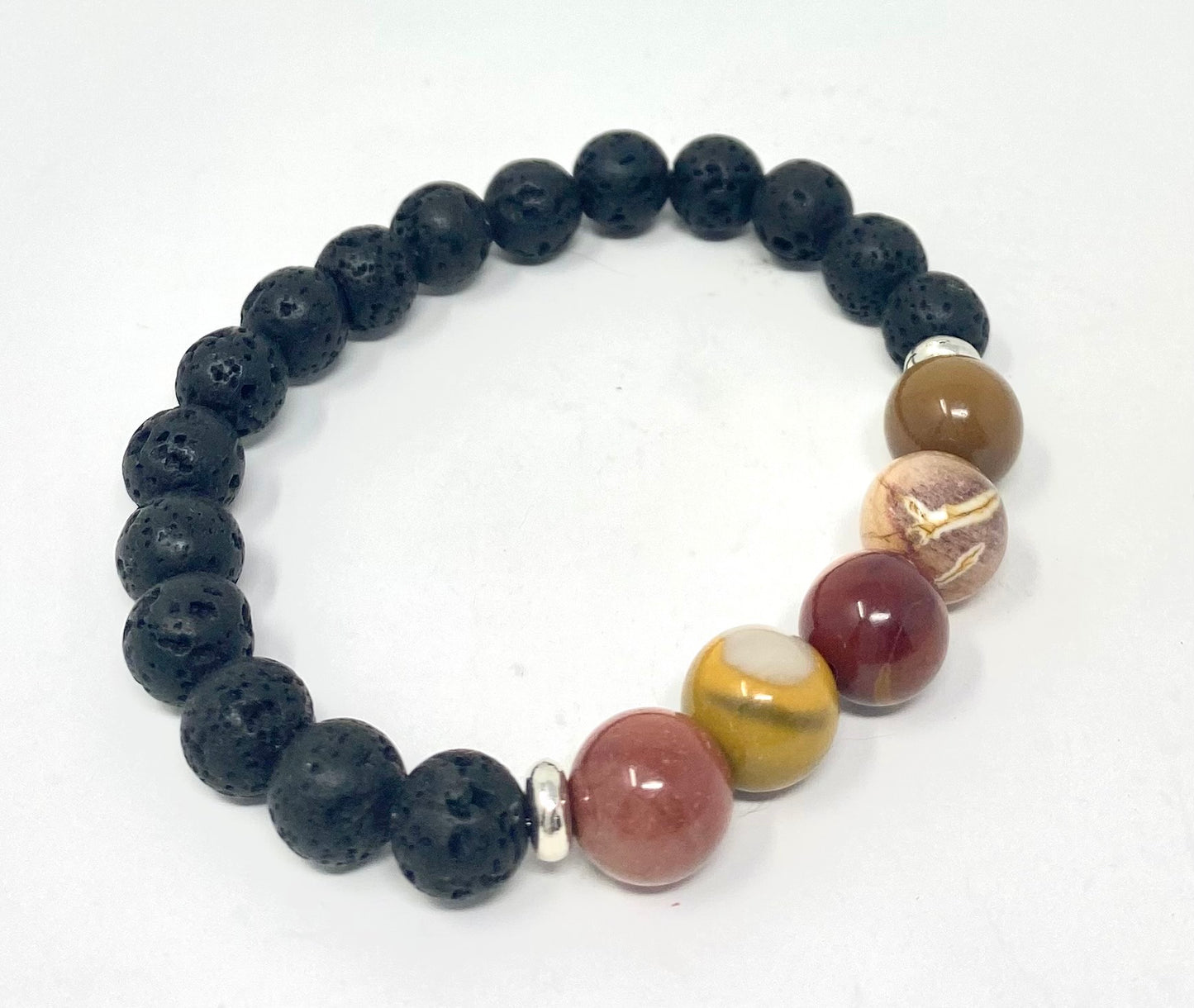 Mookaite Jasper Lava Beads Diffusing Bracelet