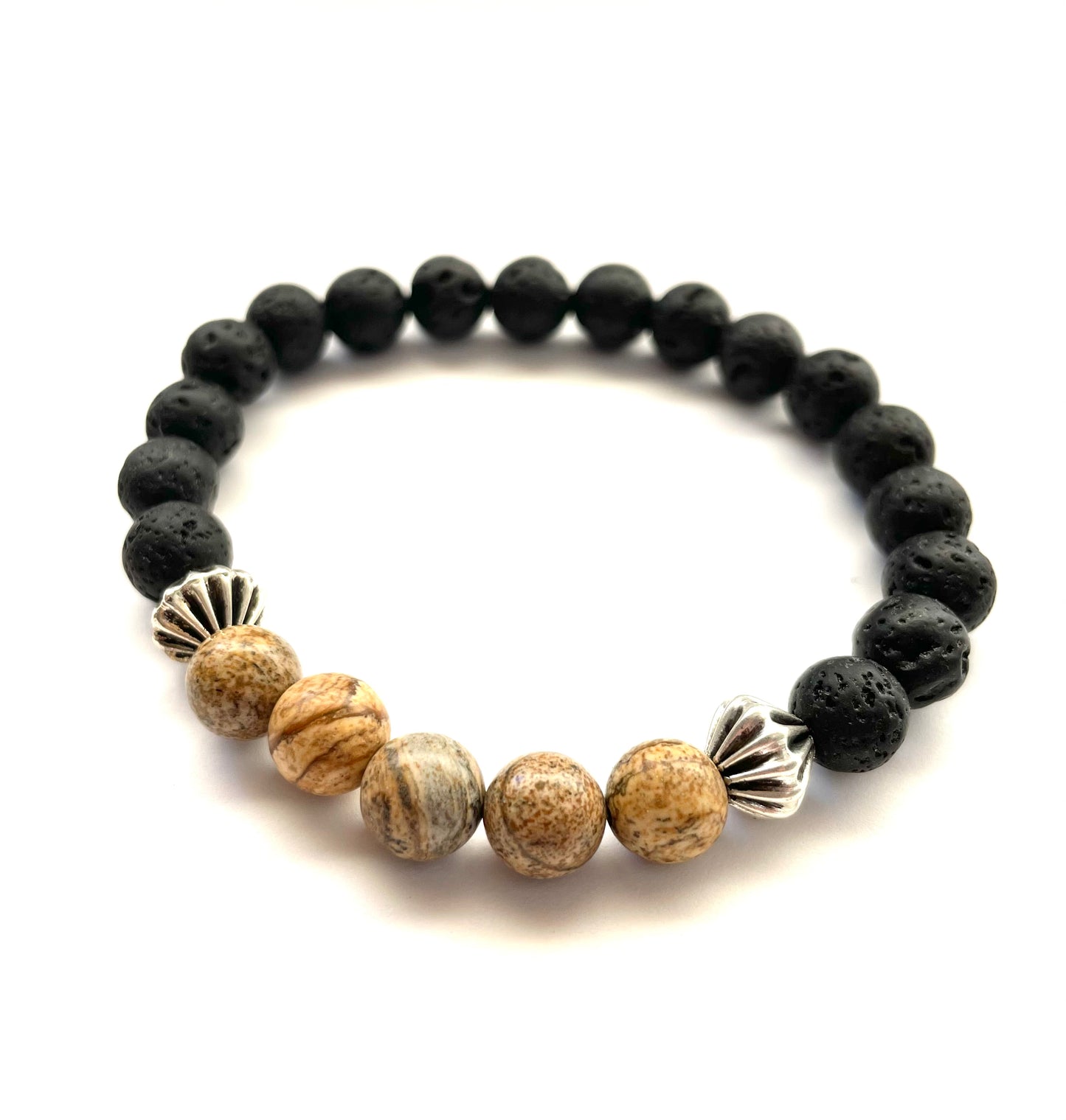 Picture Jasper Lava Beads Diffusing Bracelet