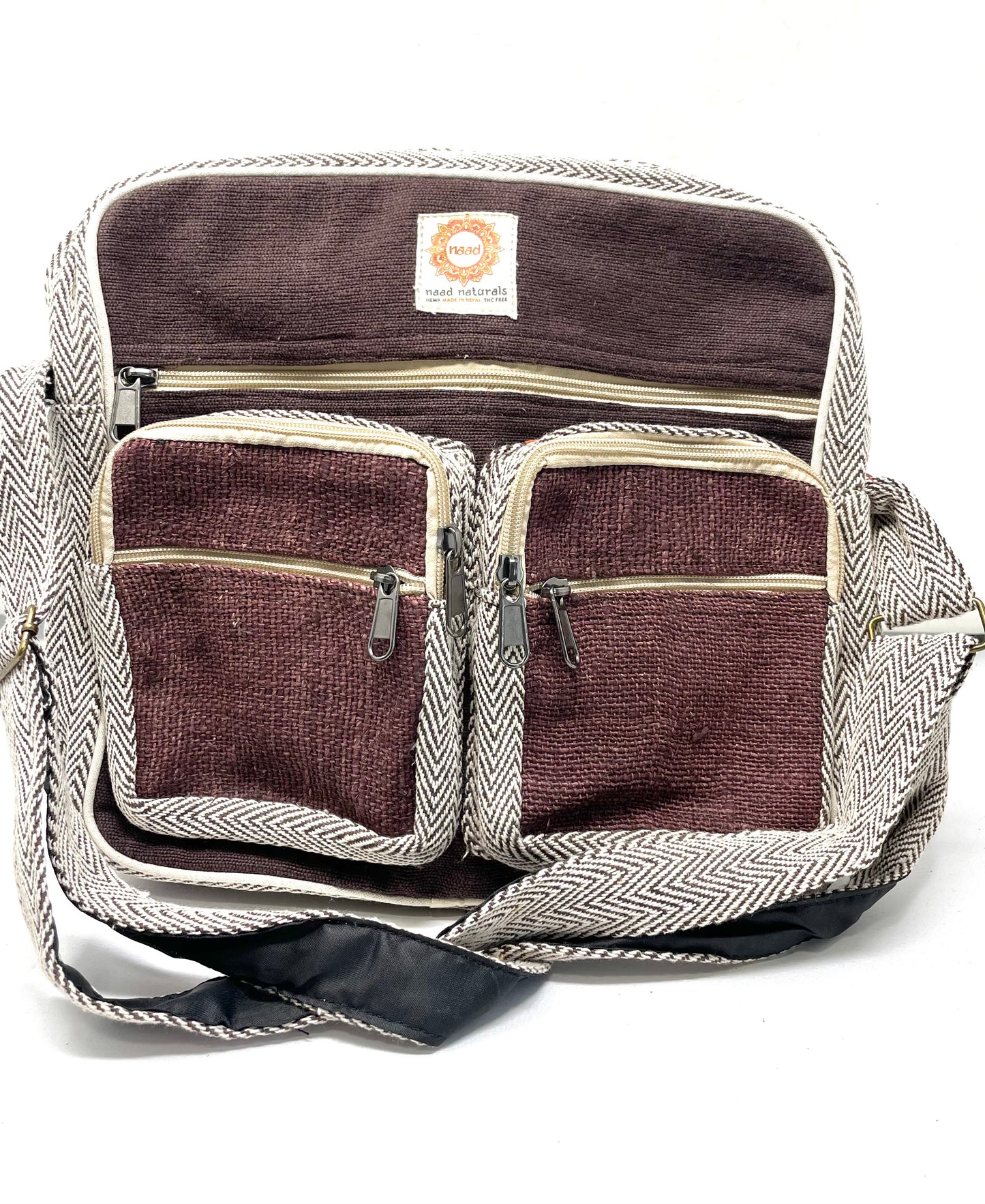 Hemp bag with 2 front pockets