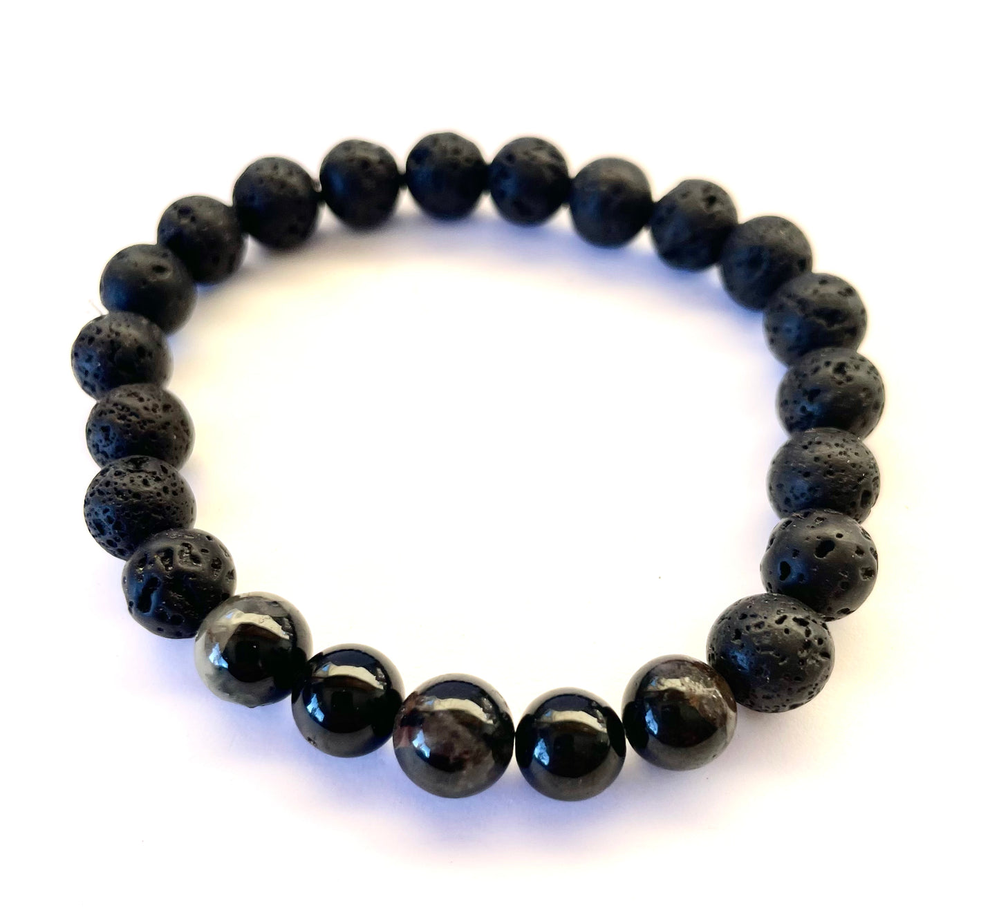 Black Tourmaline Lava Beads Diffusing Bracelet